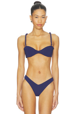 PEIXOTO - Asher Women's Unpadded Back Clasp Bikini Top Berry Blue
