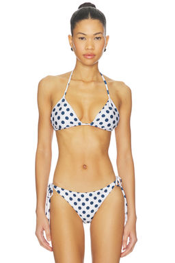 PEIXOTO - Fifi Women's Unpadded Tie-Up Bikini Top Navy Blue