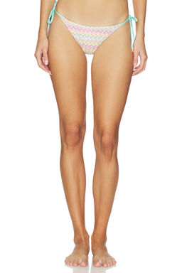 PQ - Metallic Women's Side Tie Ruched Bikini Bottom Multi-Color