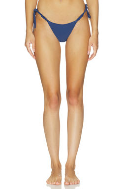 PQ - Alice + Olivia Women's Macrame Tie-Side Teeny Bikini Bottom Navy