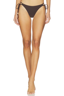 Seafolly - Palermo Loop Side Tie Women's Beaded Bikini Bottom Sepia