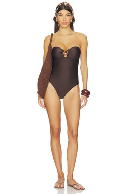 Seafolly - Palermo Ring Front Women's Strapless One-Piece Swimsuit Brown