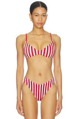 Show Me Your Mumu - Maritime Women's Ribbed Unpadded Bikini Top Red