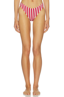 Show Me Your Mumu - Maritime Women's Ribbed High Cut Bikini Bottom Red