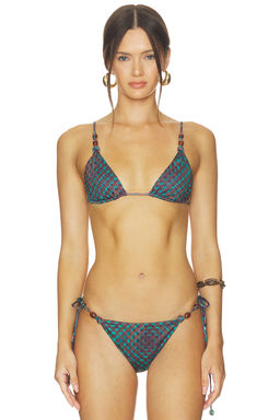 SIEDRES - Gia Women's Unpadded Tie-Up Bikini Top Multi-Color