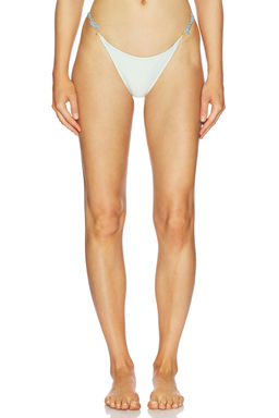 Shani Shemer - Nico Women's Shimmery Resin Hardware Bikini Bottom Aqua