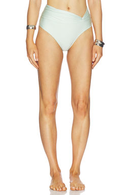Shani Shemer - Danny Women's Ruched Shimmery Bikini Bottom Aqua