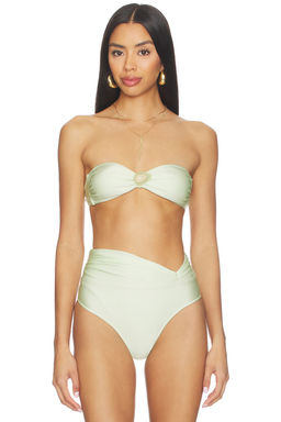 Shani Shemer - Rosie Women's Metallic Thread Bandeau Bikini Top Mint