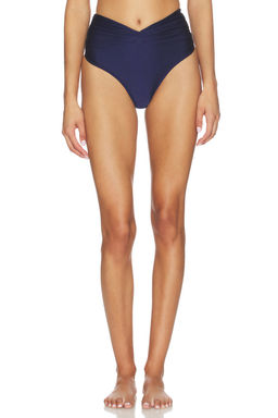 Shani Shemer - Claire Women's Ruched High Waist Bikini Bottom Indigo