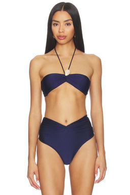 Shani Shemer - Laurel Women's Halter Neck Tie-Up Bikini Top Indigo