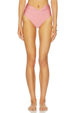 Shani Shemer - Claire Women's Metallic High-Waist Bikini Bottom Pink