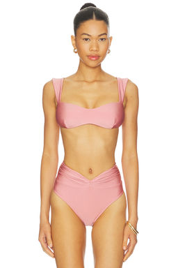 Shani Shemer - x REVOLVE Women's Metallic Hook Closure Bikini Top Dusty Rose
