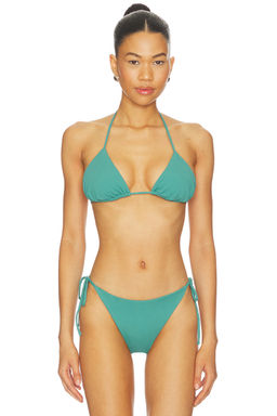 Susana Monaco - String Women's Triangle Tie-Up Bikini Top Green