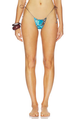 Tiger Mist - Ave Women's Side Tie String Bikini Bottom Blue