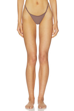 Tropic of C - Recycled Polyamide Women's High Cut Adjustable Strap Bikini Bottom Taupe