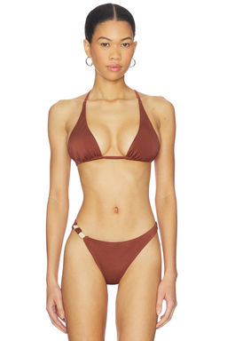 vitamin A - Terra Women's Padded Halter Triangle Bikini Top Brown