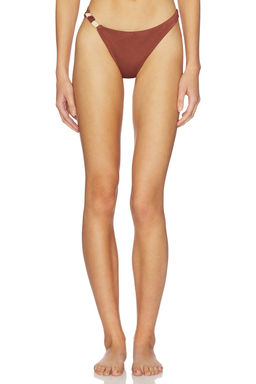 vitamin A - Recycled Nylon Women's Resin Bead Bikini Bottom Brown