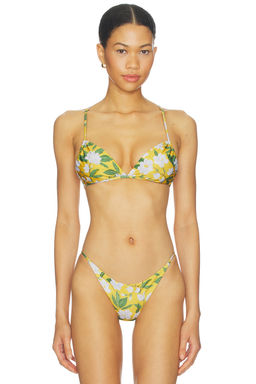 Verandah - Crossback Women's Unpadded Back Tie Bikini Top Yellow