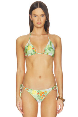 Verandah - Women's Unpadded Tie-Up Triangle Bikini Top Sage Green
