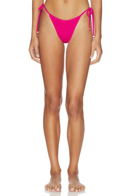 VDM - Crochet Knit Women's Side Tie Bikini Bottom Pink