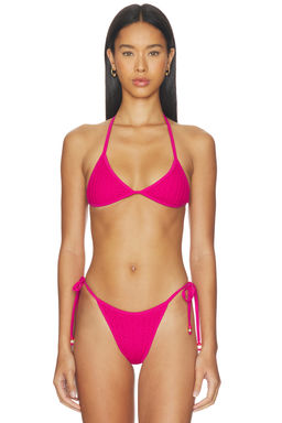 VDM - Gypsy Women's Crochet Knit Unpadded Halter Bikini Top Pink
