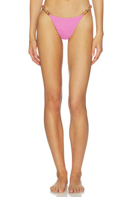 Vix Swimwear - Kiana Women's Textured Beaded Cheeky Bikini Bottom Pink
