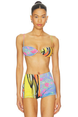 Yellow The Label - Lane Women's Padded Underwire Bikini Top Multi-Color