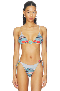 Yellow The Label - x REVOLVE Sade Charm Women's Padded Tie-Up Bikini Top Multi-Color