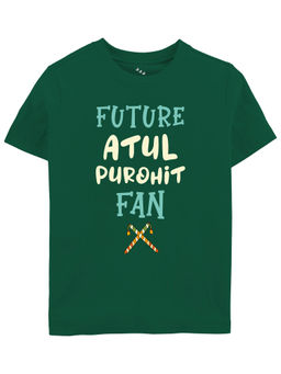 Zeezeezoo - Half Sleeves Future Atul Purohit Fan Kids T-Shirt - Forest Green