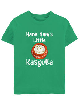 Zeezeezoo - Half Sleeves Nana Nanis Little Rasgulla Kids T-Shirt - Green