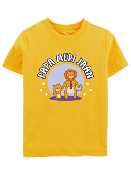 Zeezeezoo - Half Sleeves Papa Meri Jaan Kids T-Shirt - Yellow
