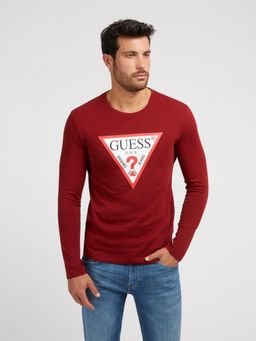 Guess - Red Cotton Printed Round Neck T-Shirt