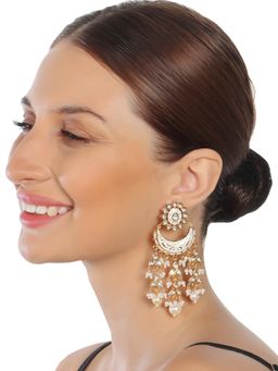 Akulya Jewels - Gold Finish White Minakari Chaandalis