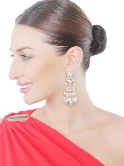 Akulya Jewels - Grey Minakari Kundan Earrings