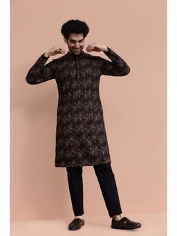 KISAH - Mens Multi-Color Embroidered Kurta with Pant