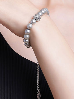 Estele - Rhodium Plated Fascinating Pearl Bracelet for Women