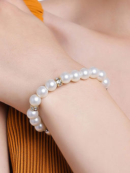 Estele - Gold Plated Glowing Pearl Bracelet for Women