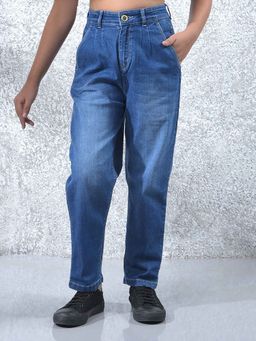 CRIMSOUNE CLUB - Girls Blue Mom Fit Jeans