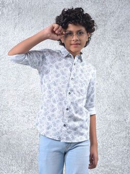 CRIMSOUNE CLUB - Boy'S Multi-Color Geometric Print 100% Cotton Shirt