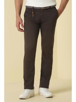 Allen Solly - Men Brown Cotton Blend Trousers
