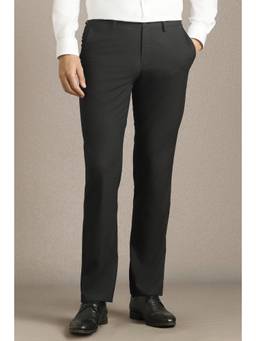 Louis Philippe - Men Black Polyester Blend Trousers