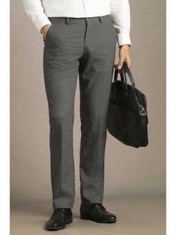 Louis Philippe - Men Grey Polyester Blend Trousers