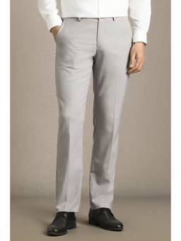 Louis Philippe - Men Grey Polyester Blend Trousers