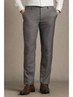 Louis Philippe - Men Grey Polyester Blend Trousers