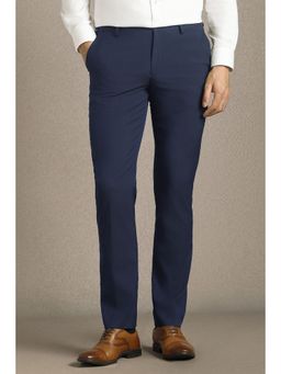 Louis Philippe - Men Blue Polyester Blend Trousers