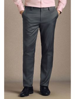 Louis Philippe - Men Grey Polyester Blend Trousers
