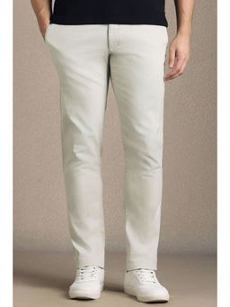 Louis Philippe - Men Grey Cotton Blend Trousers