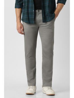 Peter England - Men Grey Cotton Blend Trousers