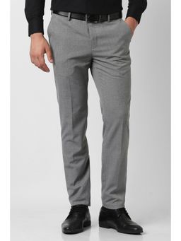 Peter England - Men Grey Polyester Blend Trousers