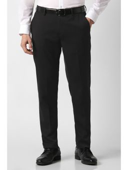 Peter England - Men Black Polyester Blend Trousers